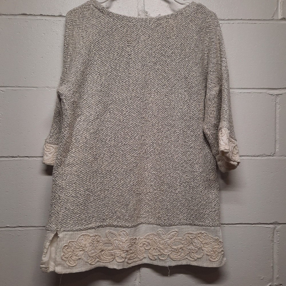 Soft Surroundings Crochet Knit Bell Sleeve Tunic Women's Small - Picture 4 of 7